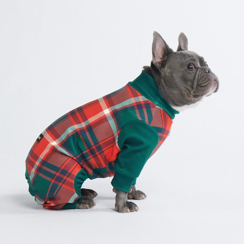 Red plaid dog fashion sweater